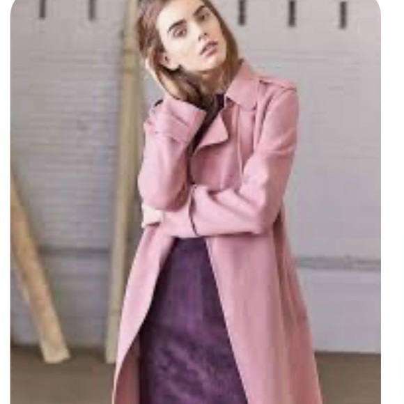 Dynamite Jackets & Blazers - Dynamite Pink Suede-Like Trench Coat (belt missing)